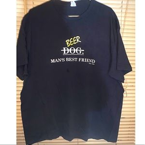 Beer man’s best friend Dog funny graphic T-shirt kool tees